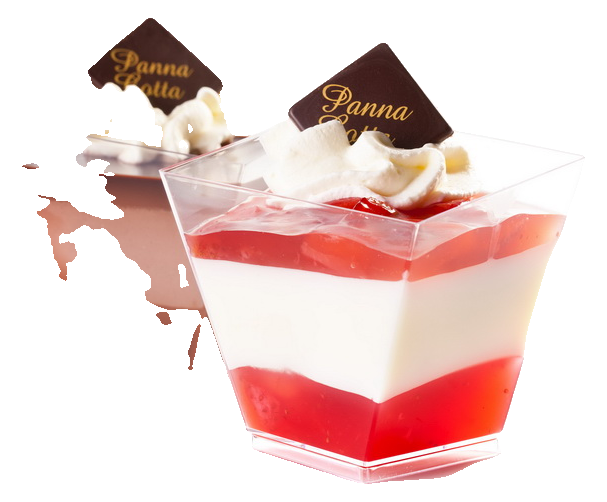 Panna cotta jahoda-čokoláda